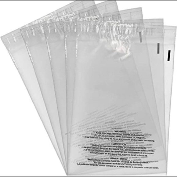 25 XL - - (25) 19x24 XXL Clear Self Sealing Poly Bags Mailers with Warning Large - Picture 3 of 6